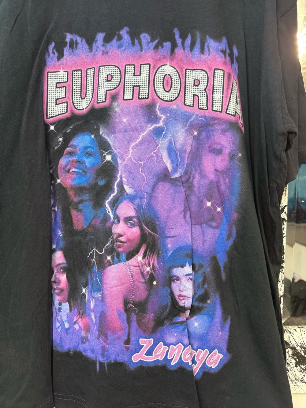 EUPHORIA Graphic Tee with Purple & Pink Artwork - Picture 2 of 4